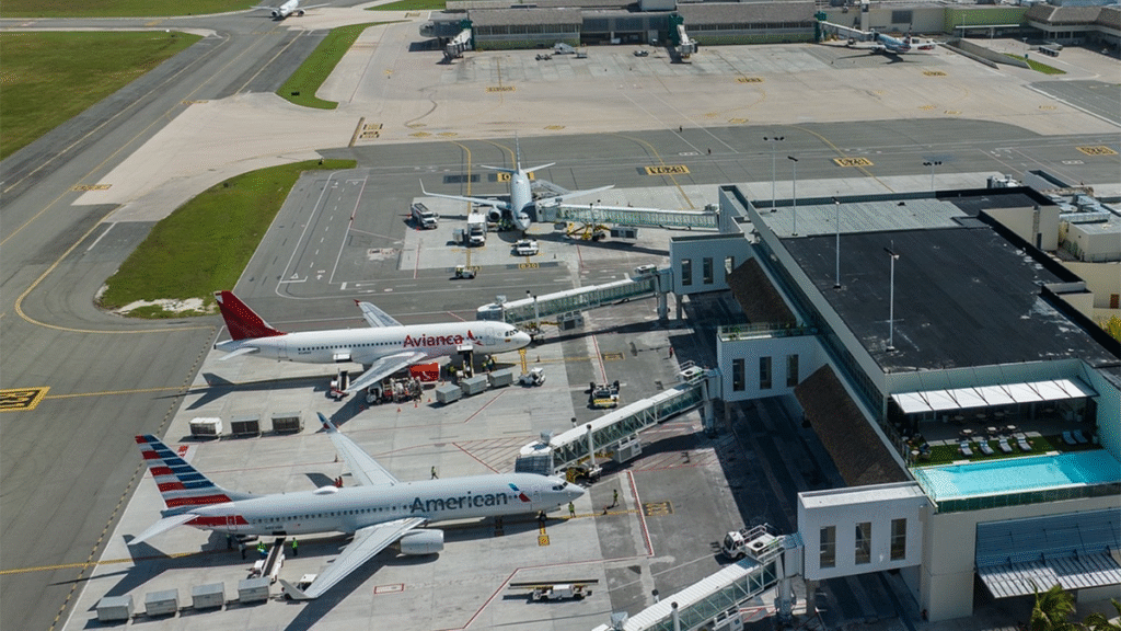 Punta Cana Airport parking expansion and access roads.